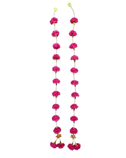 Pink Flower Curtail - Set of 2