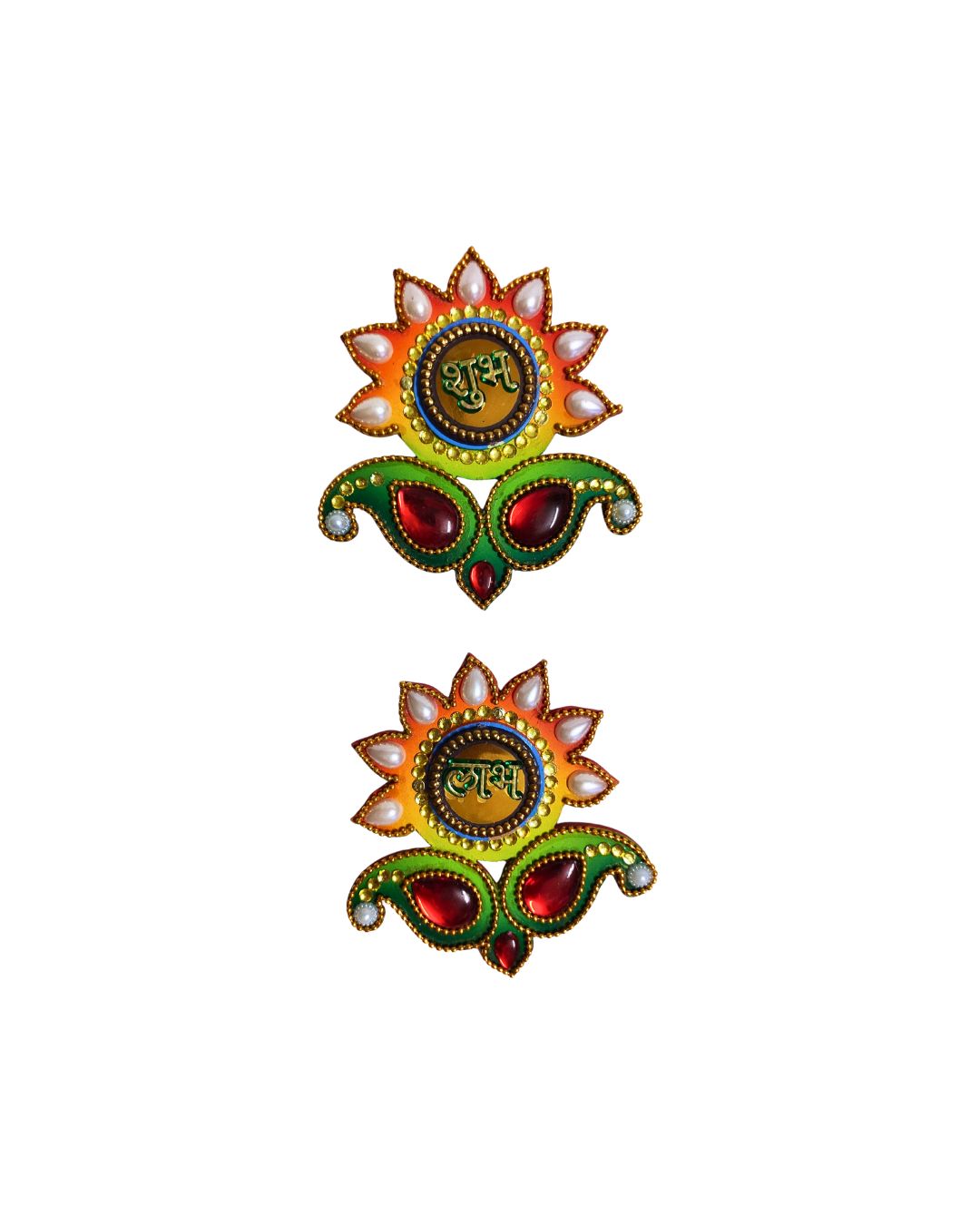 bg removed Wooden Sunflower Shubh Labh Set - Image 1