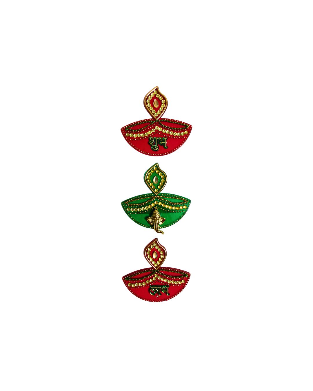 bg removed 3 Piece Diya Shubh Labh Set - Image 1